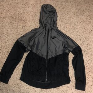 Grey and Black Nike Wind Breaker